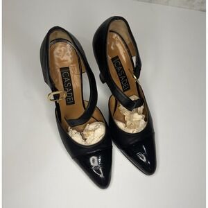 Vintage Casadei Made In Italy Black Leather Heels Women's Size 5 B With Box